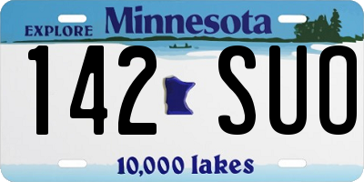 MN license plate 142SUO