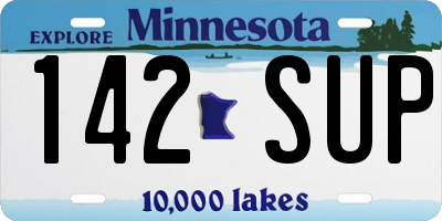 MN license plate 142SUP