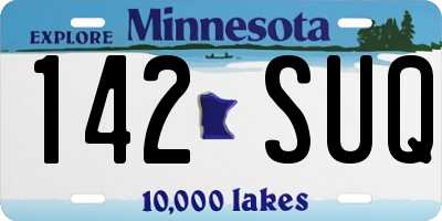MN license plate 142SUQ