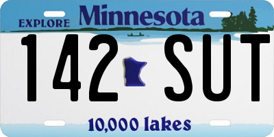 MN license plate 142SUT