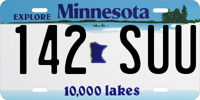MN license plate 142SUU