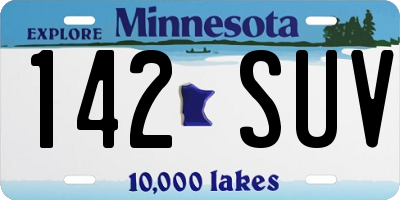 MN license plate 142SUV