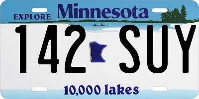 MN license plate 142SUY