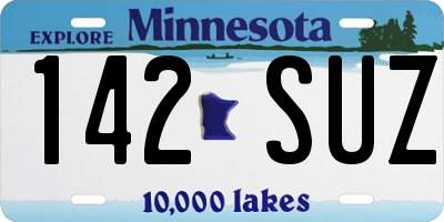 MN license plate 142SUZ