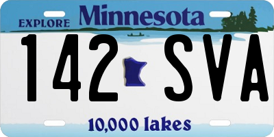 MN license plate 142SVA