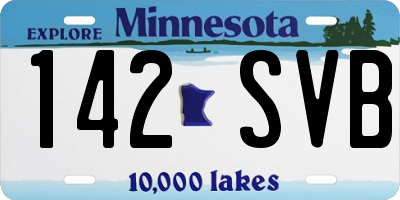 MN license plate 142SVB
