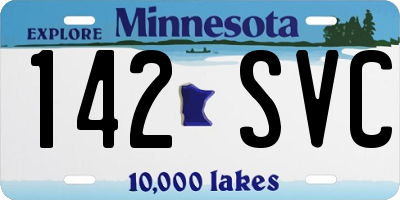 MN license plate 142SVC