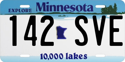 MN license plate 142SVE