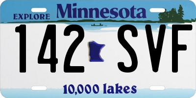 MN license plate 142SVF