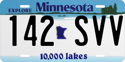 MN license plate 142SVV