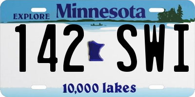 MN license plate 142SWI
