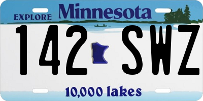 MN license plate 142SWZ
