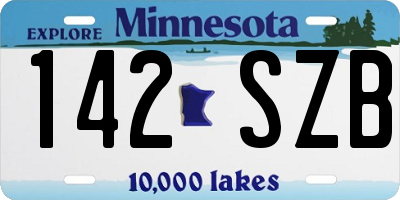 MN license plate 142SZB