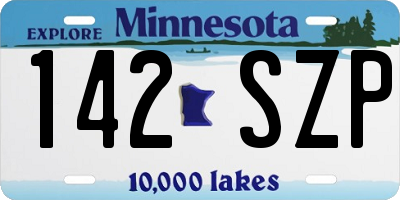 MN license plate 142SZP