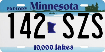 MN license plate 142SZS