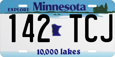 MN license plate 142TCJ