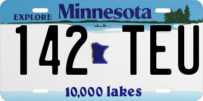MN license plate 142TEU
