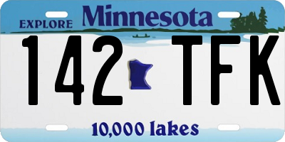 MN license plate 142TFK