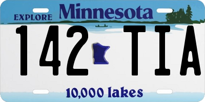MN license plate 142TIA