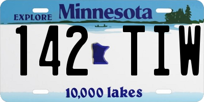 MN license plate 142TIW