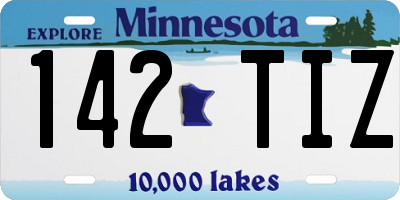 MN license plate 142TIZ