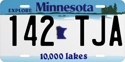 MN license plate 142TJA