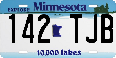 MN license plate 142TJB