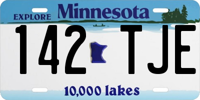 MN license plate 142TJE