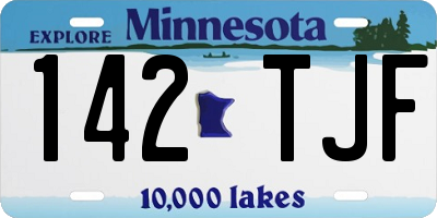 MN license plate 142TJF
