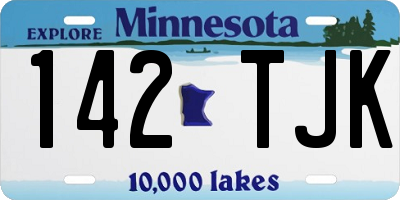 MN license plate 142TJK