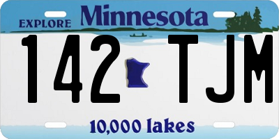 MN license plate 142TJM