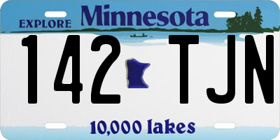 MN license plate 142TJN