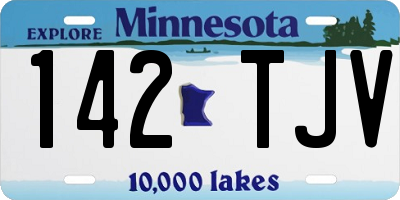MN license plate 142TJV