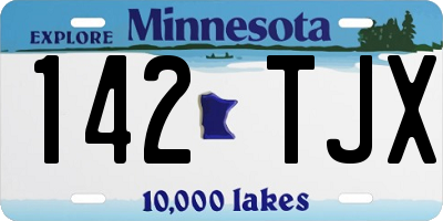 MN license plate 142TJX