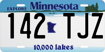 MN license plate 142TJZ