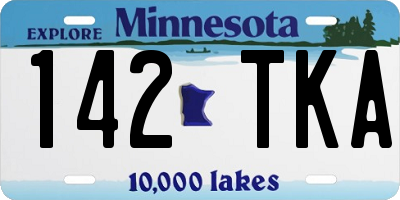 MN license plate 142TKA