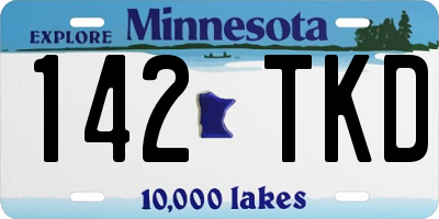 MN license plate 142TKD