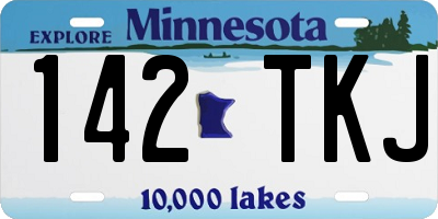 MN license plate 142TKJ