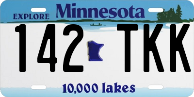 MN license plate 142TKK