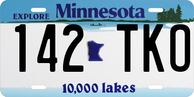 MN license plate 142TKO