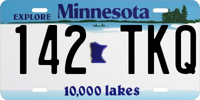MN license plate 142TKQ