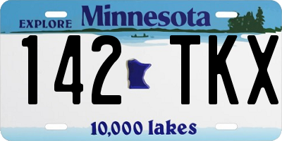 MN license plate 142TKX