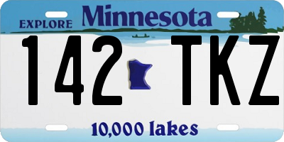 MN license plate 142TKZ