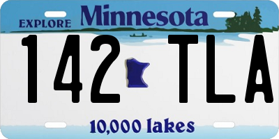 MN license plate 142TLA