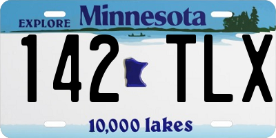 MN license plate 142TLX