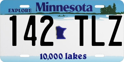 MN license plate 142TLZ