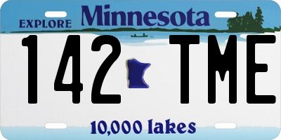 MN license plate 142TME