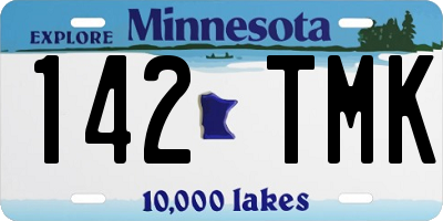 MN license plate 142TMK
