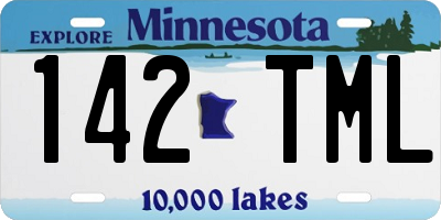MN license plate 142TML