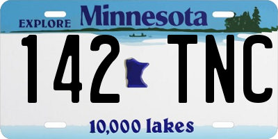 MN license plate 142TNC